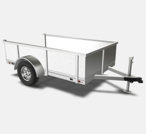 21" Rail with Aluminum Tread Plate Wall for 5' x 8' Trailer
