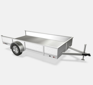 13" Rail with Aluminum Tread Plate Wall for 6.5' x 12' Trailer
