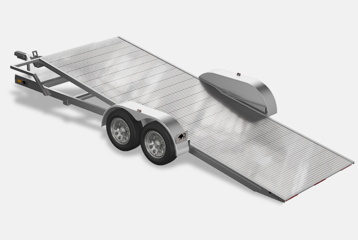 silver 6.5'x20' Tandem Axle Tilt Trailer