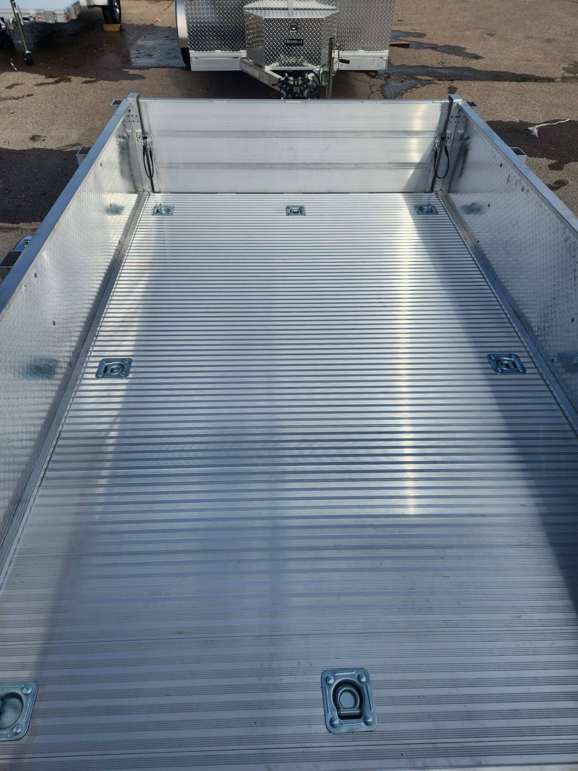POPULAR BUILD 6' x 10' single axle aluminum trailer with 21 rail and tread plate