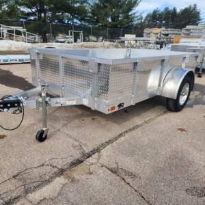 POPULAR BUILD 6' x 10' single axle aluminum trailer with 21" rail and tread plate