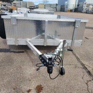 POPULAR BUILD 6.5' X 12' dual axle aluminum trailer with 21" rail and tread plate