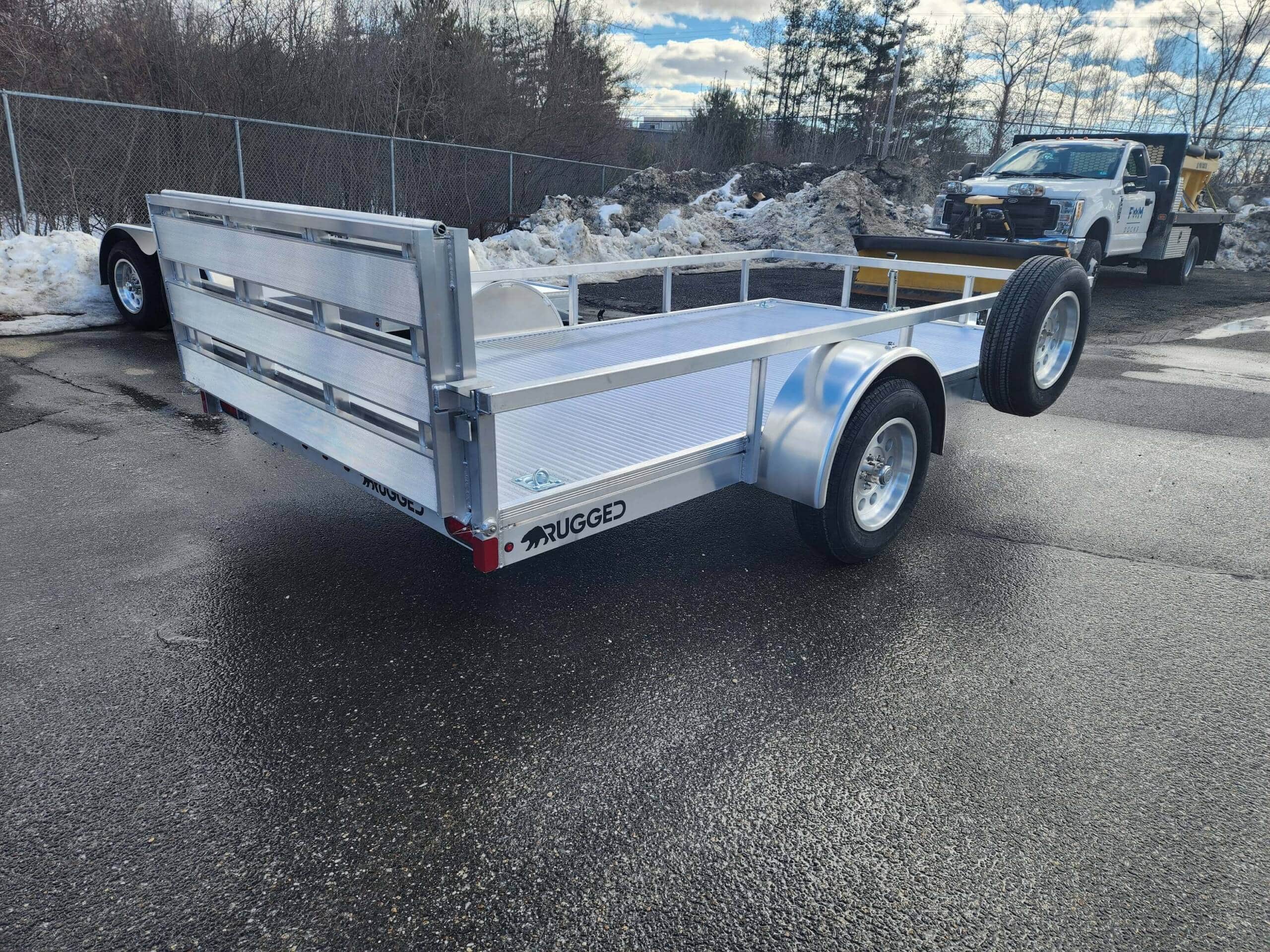 POPULAR BUILD 6.5' x 12' single axle aluminum trailer with 13" rail