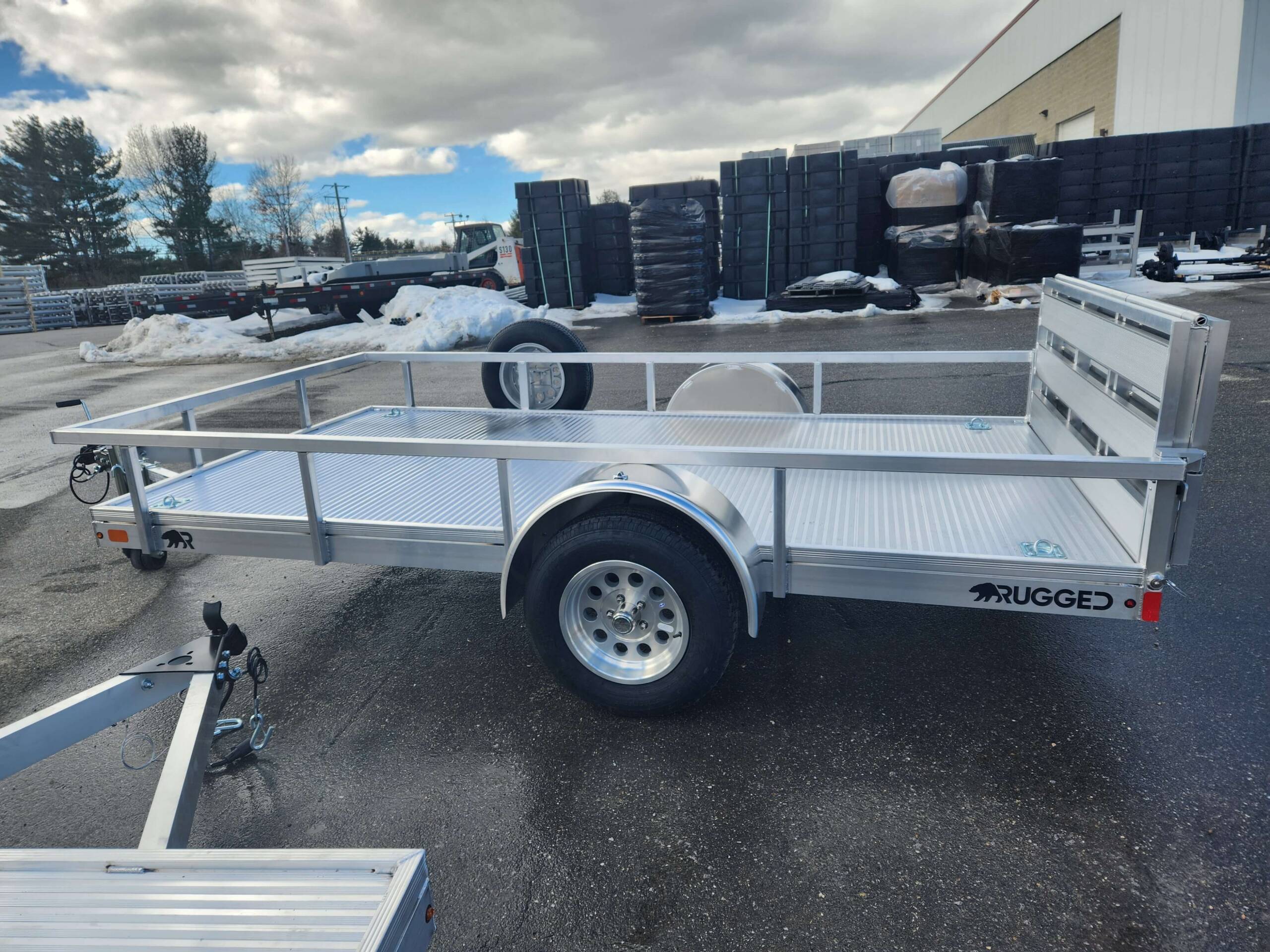 POPULAR BUILD 6.5' x 12' single axle aluminum trailer with 13" rail