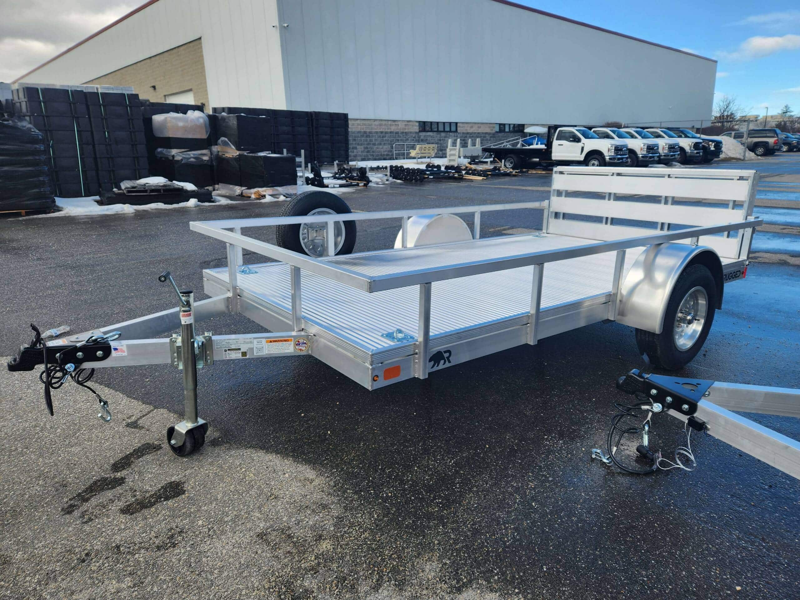 POPULAR BUILD 6.5' x 12' single axle aluminum trailer with 13" rail
