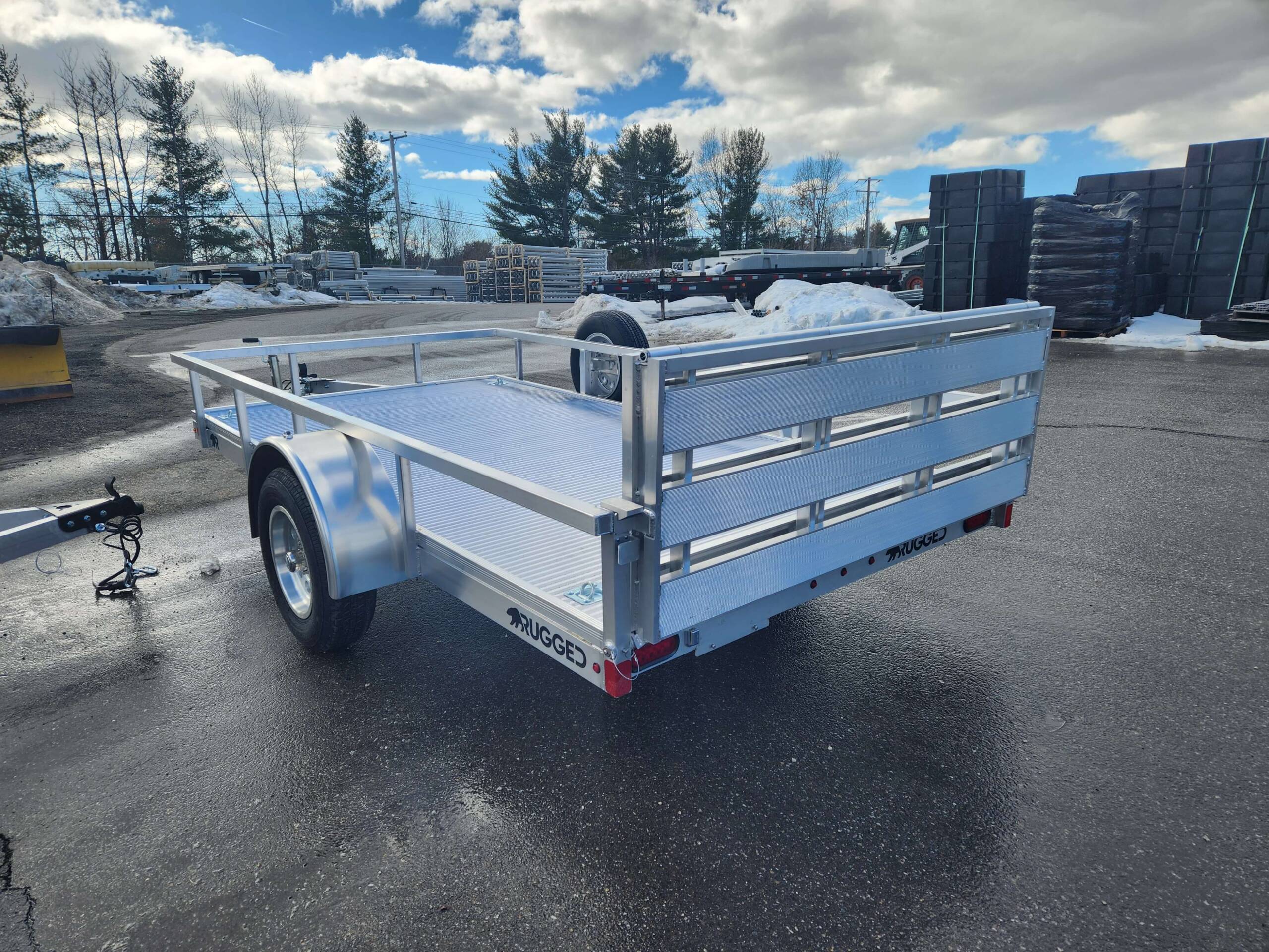 POPULAR BUILD 6.5' x 12' single axle aluminum trailer with 13" rail
